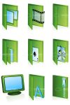 Green Folder Icon Set